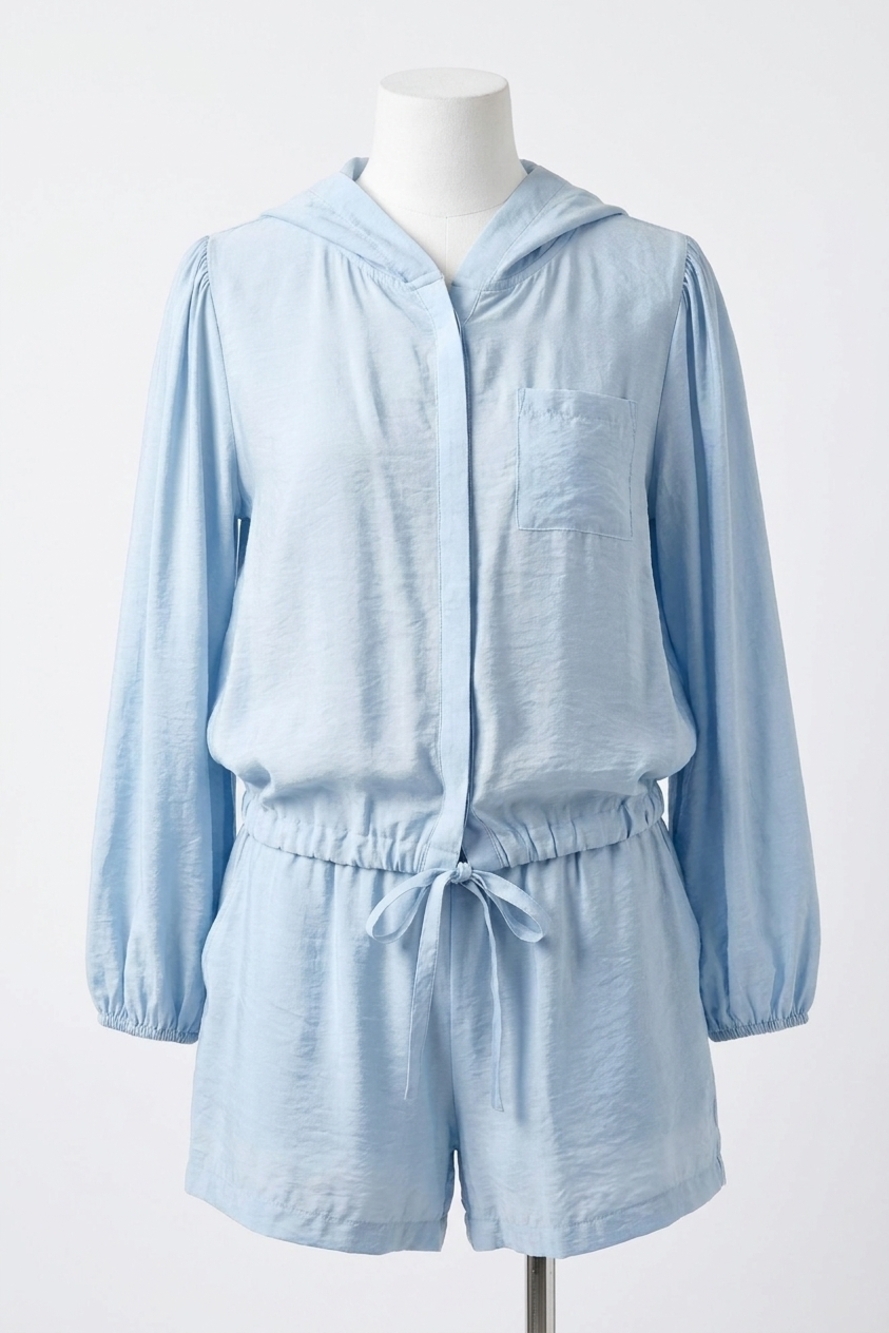 NEW PINCH robbie tie waist button down in powder blue